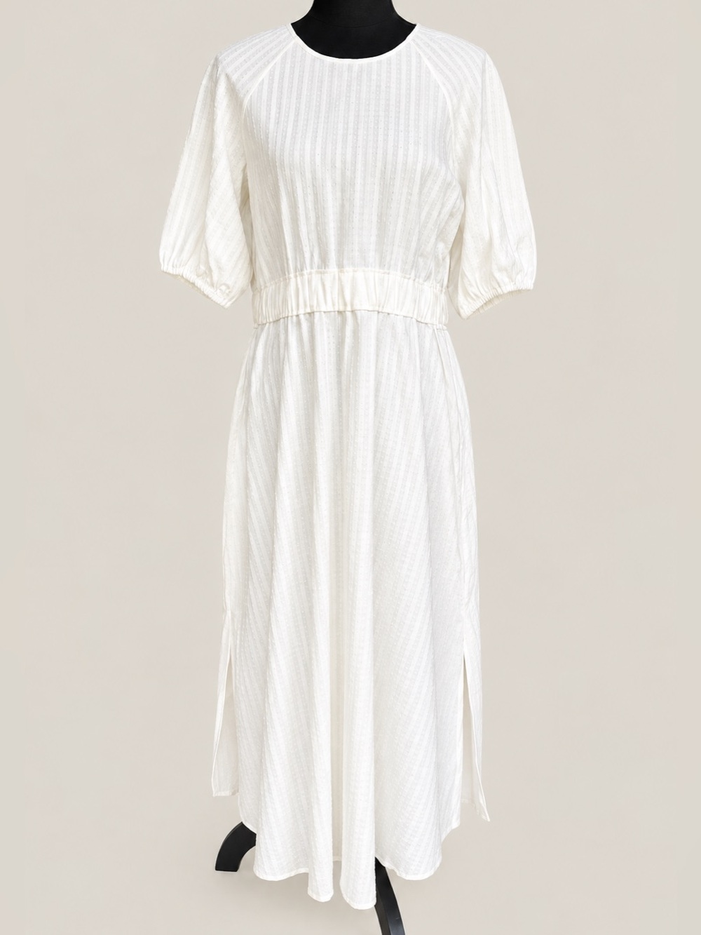 IRIS & INK Corinne Ivory Jacquard Midi Dress NWT Size 8